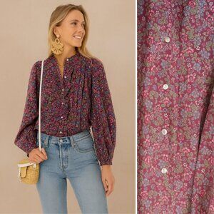 NWT Banjanan Jennifer Shirt Hedgehog Boysenberry